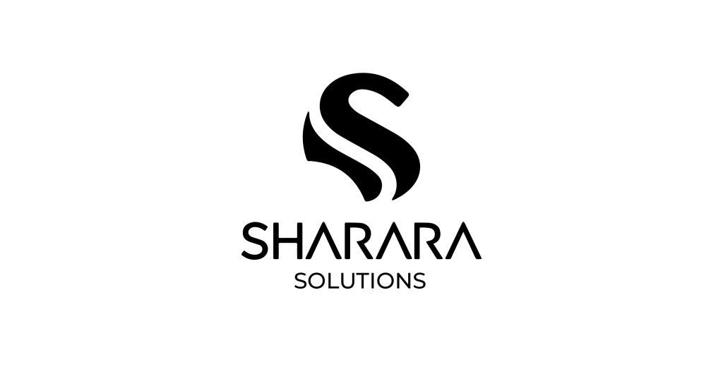 Logo for Sharara Solutions, featuring a stylized 'S' above the company name. 'SHARARA' is written in uppercase letters, with 'SOLUTIONS' below it in smaller uppercase letters. The design is simple and modern, using black on a white background.