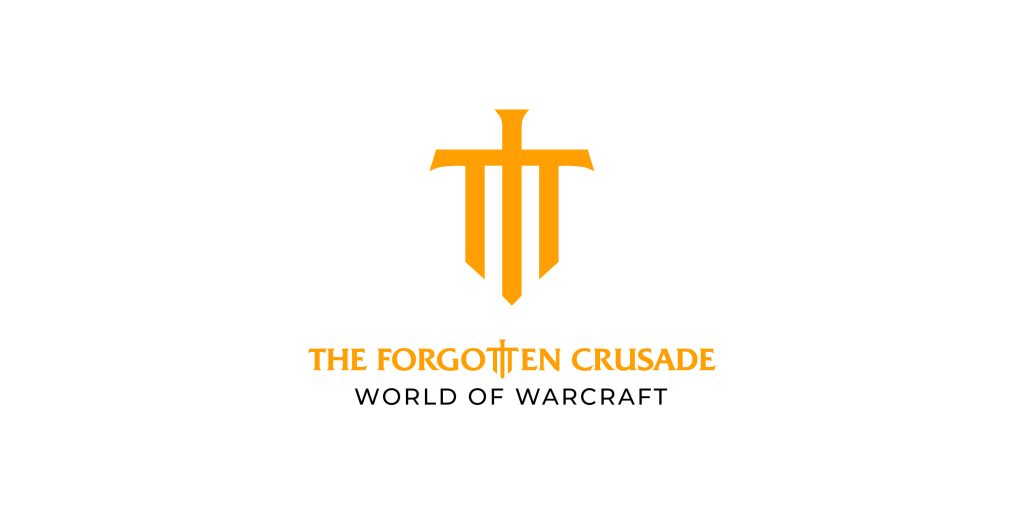 Logo for The Forgotten Crusade, incorporating stylized lettering incorporated in a sword.